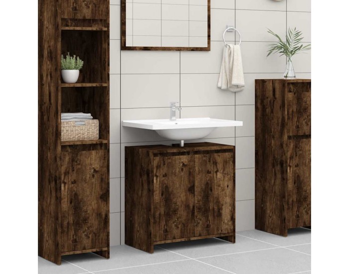 Sonata H Шкаф за баня, опушен дъб, 60x33x61 см, инженерно дърво