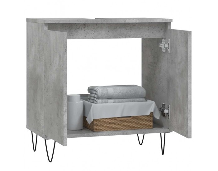Sonata H Шкаф за баня, бетонно сив, 58x33x60 см, инженерно дърво