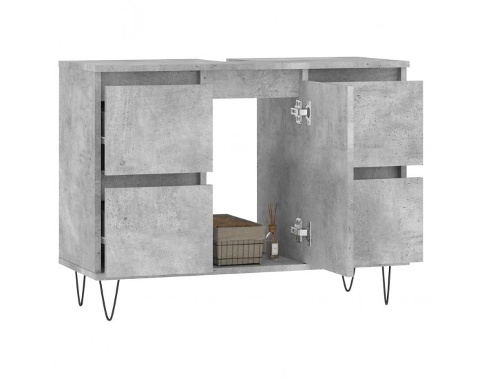 Sonata H Шкаф за баня, бетонно сив, 80x33x60 см, инженерно дърво