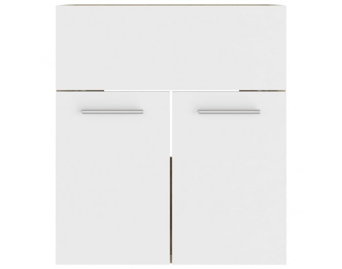 Sonata H Шкаф за баня с вградена мивка бяло и дъб сонома инженерно дърво