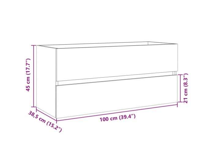 Sonata H Шкаф за мивка за баня дъб сонома 100x38,5x45 см инженерно дърво