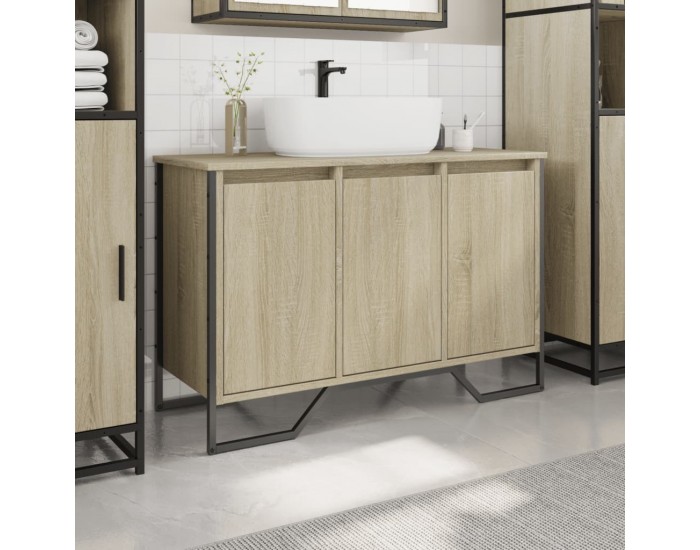 Sonata H Шкаф за мивка за баня, дъб сонома, 91x35x60 см, инженерно дърво