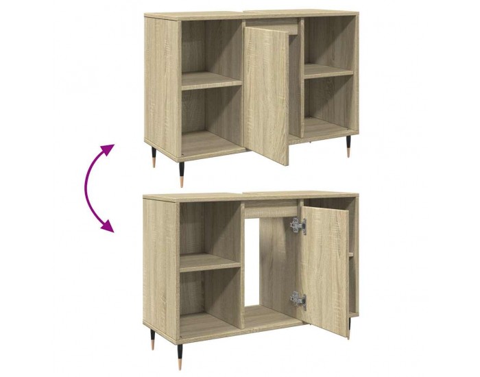 Sonata H Шкаф за баня, дъб сонома, 80x33x60 см, инженерно дърво