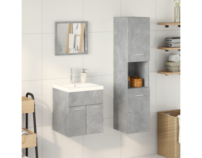 Sonata H Комплект мебели за баня от 3 части бетонно сив инженерно дърво