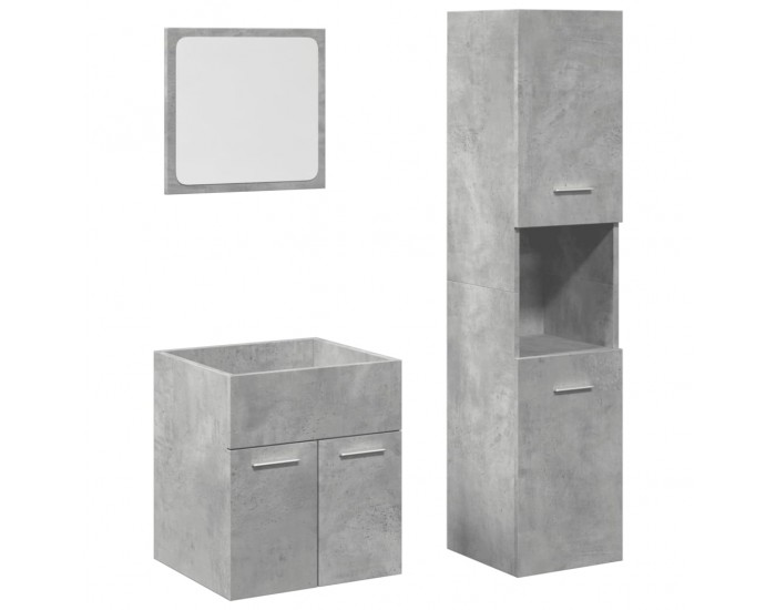 Sonata H Комплект мебели за баня от 3 части бетонно сив инженерно дърво