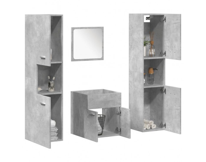 Sonata H Комплект мебели за баня от 4 части бетонно сив инженерно дърво