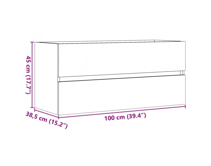 Sonata H Долен шкаф за мивка, старо дърво, 100x38,5x45см инженерно дърво