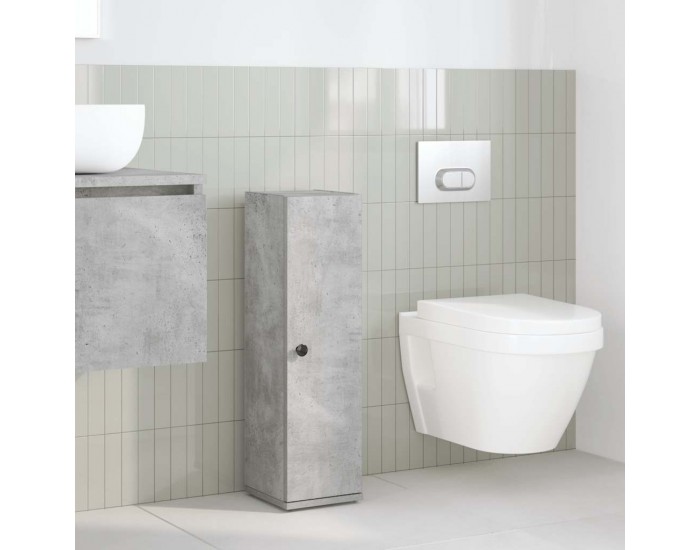 Sonata H Шкаф за баня с държач за ролки, бетонно сив, 20,5x22x72 см