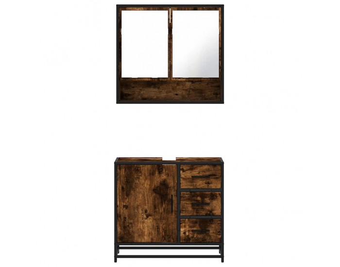 Sonata H Комплект мебели за баня от 2 части, опушен дъб, инженерно дърво