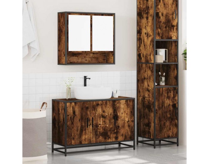 Sonata H Комплект мебели за баня от 2 части, опушен дъб, инженерно дърво