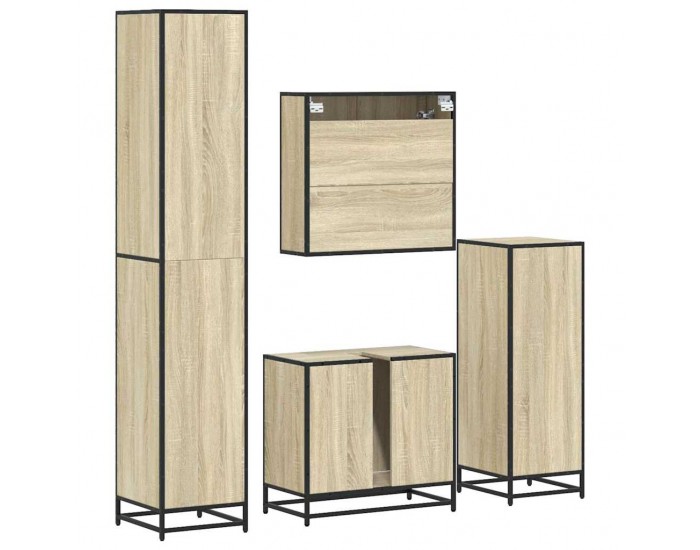 Sonata H Комплект шкафове за баня от 4 части дъб сонома инженерно дърво