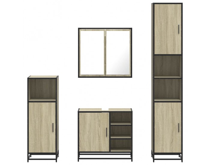 Sonata H Комплект шкафове за баня от 4 части дъб сонома инженерно дърво