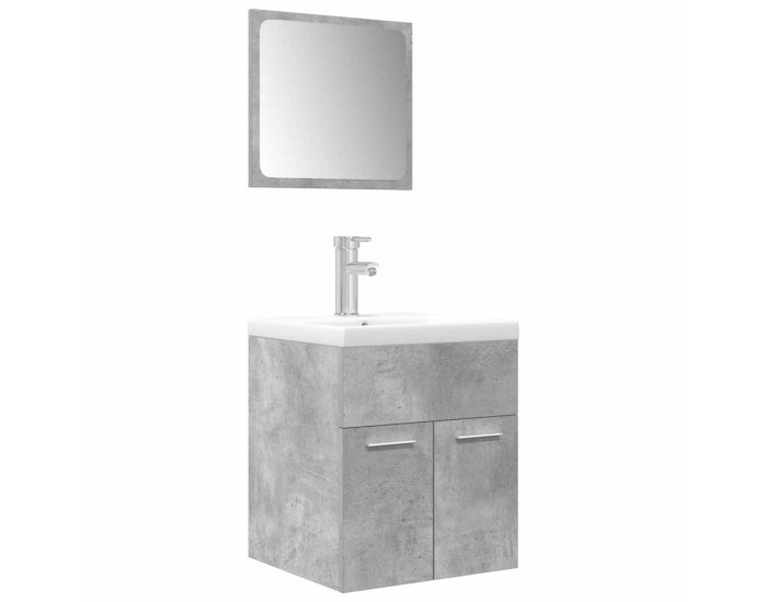 Sonata H Комплект мебели за баня от 3 части бетонно сив инженерно дърво
