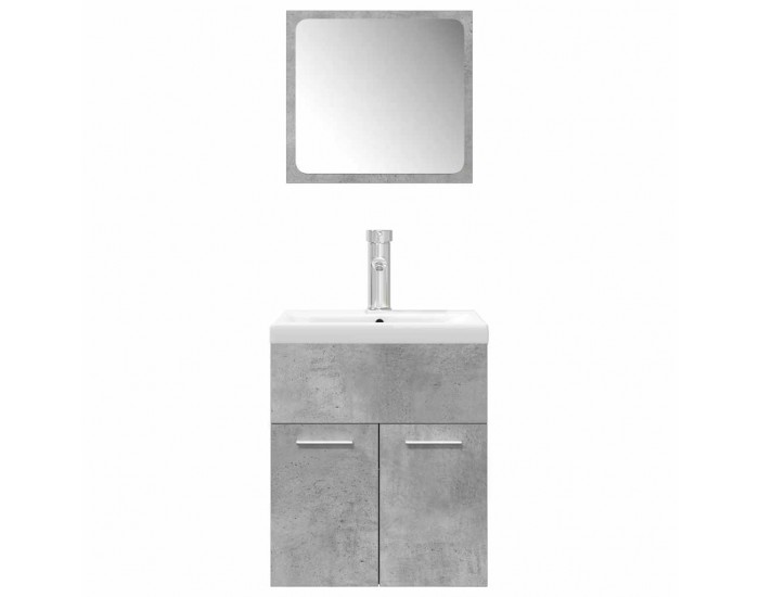 Sonata H Комплект мебели за баня от 3 части бетонно сив инженерно дърво