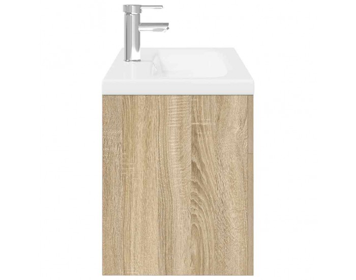 Sonata H Шкаф за мивка за баня с вградена мивка, сонома дъб