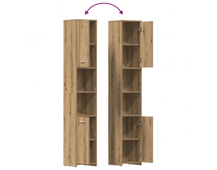 Sonata H Комплект мебели за баня от 3 части Дъб артизан инженерно дърво