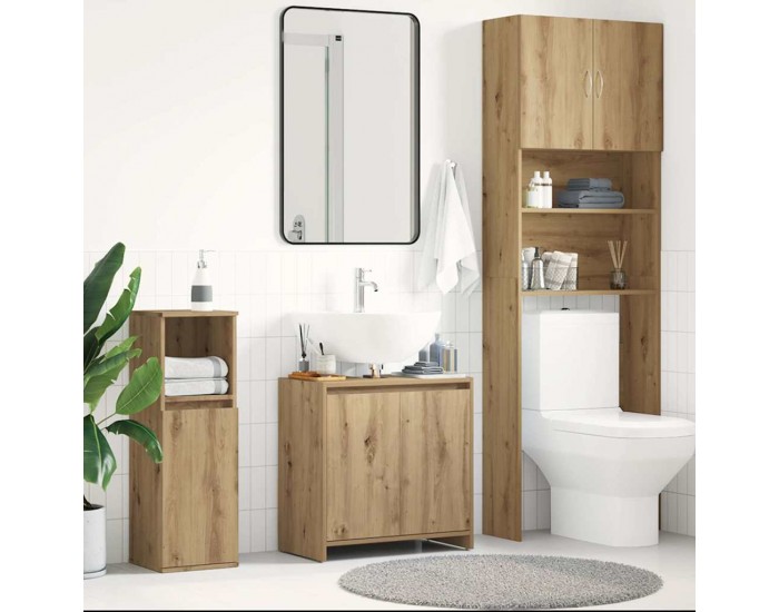 Sonata H Шкаф за мивка за баня, дъб артизан, 60x33x60см, инженерно дърво