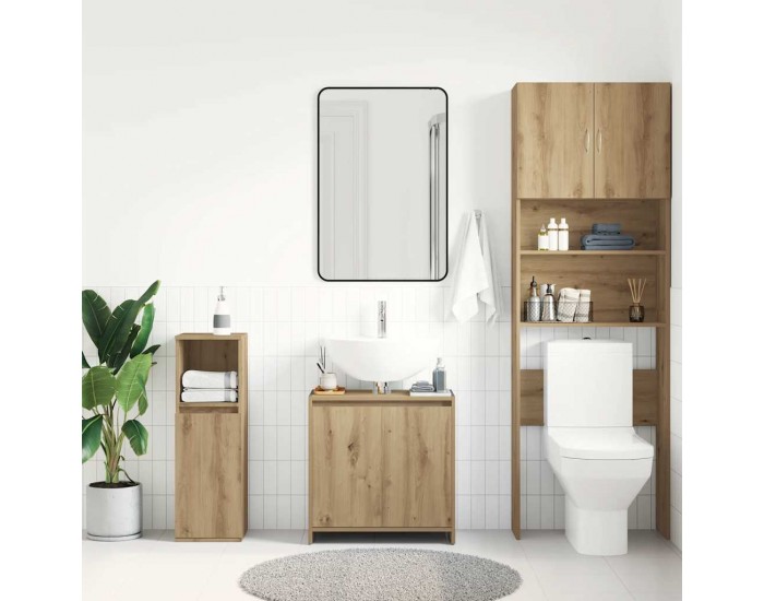 Sonata H Шкаф за мивка за баня, дъб артизан, 60x33x60см, инженерно дърво