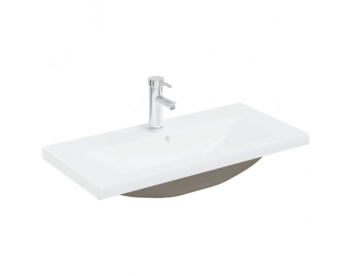 Sonata H Шкаф за мивка за баня с вградена мивка и смесител Бетон сив