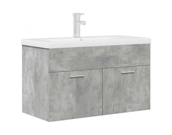 Sonata H Шкаф за мивка за баня с вградена мивка и смесител Бетон сив