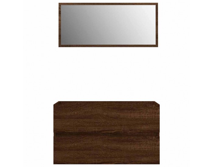 Sonata H Комплект мебели за баня от 2 части, кафяв дъб, инженерно дърво