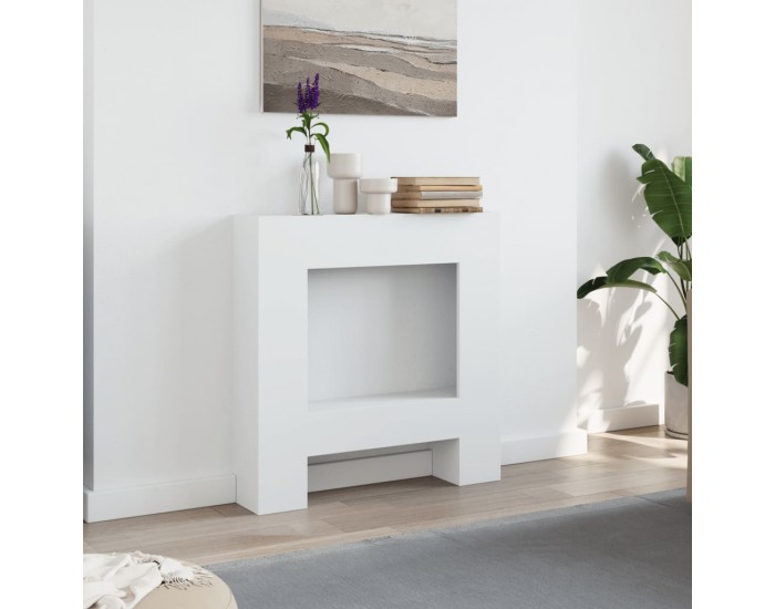 Sonata H Облицовка за камина, бяла, 81x18x82 см, инженерно дърво