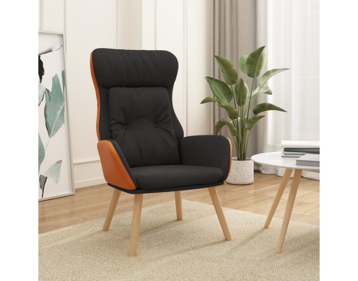 Sonata H Релакс стол, черен, текстил и PVC