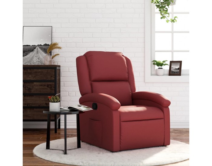 Sonata H Реклайнер стол, виненочервен, изкуствена кожа