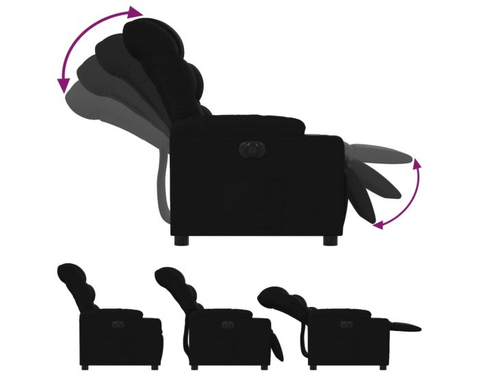 Sonata H Електрически стол реклайнер, черен, текстил