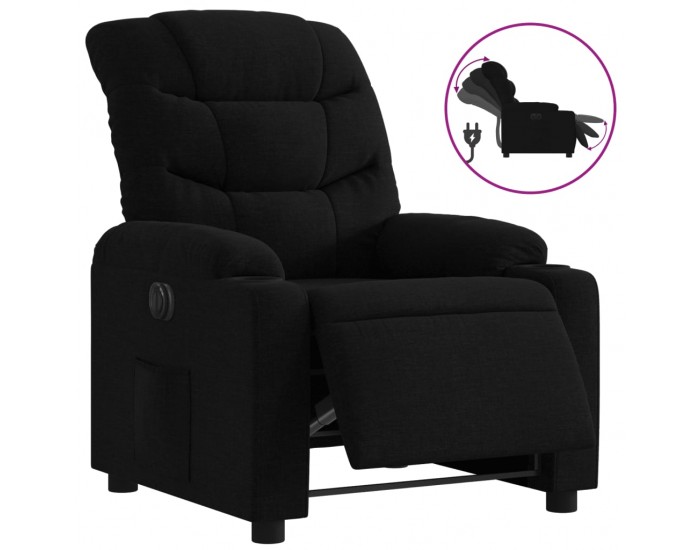 Sonata H Електрически стол реклайнер, черен, текстил