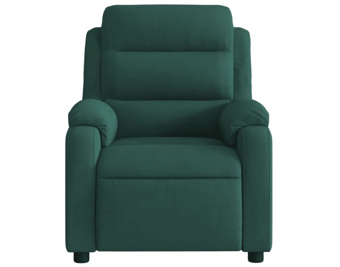 Sonata H Електрически масажен реклайнер стол, тъмнозелен, кадифе
