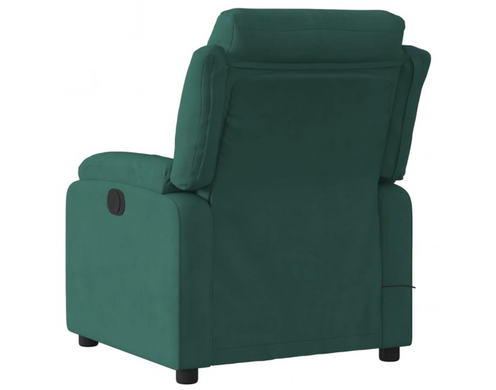 Sonata H Електрически масажен реклайнер стол, тъмнозелен, кадифе