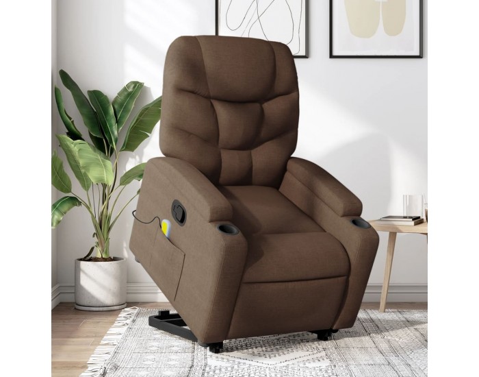 Sonata H Изправящ масажен реклайнер стол, кафяв, текстил