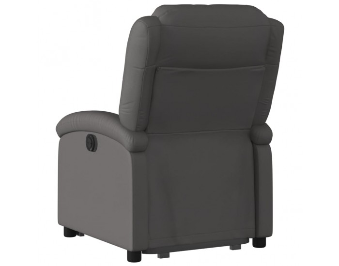 Sonata H Електрически изправящ реклайнер стол, сив, естествена кожа