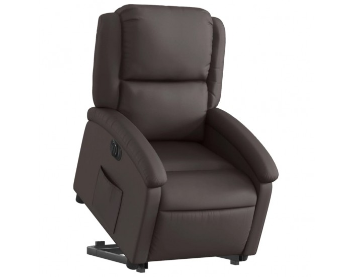 Sonata H Електрически изправящ реклайнер стол тъмнокафяв естествена кожа