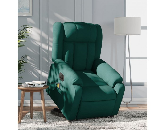 Sonata H Електрически изправящ масажен реклайнер стол тъмнозелен текстил