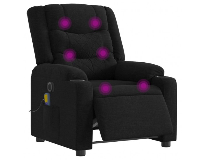 Sonata H Електрически масажен наклоняем стол, черен, текстил