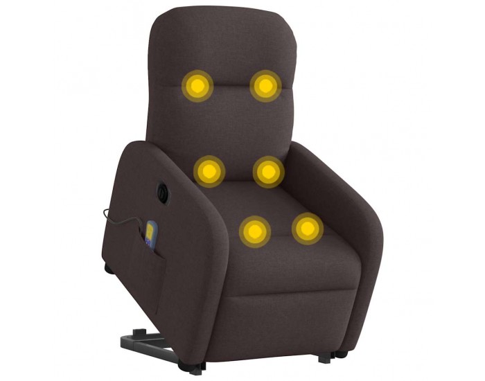 Sonata H Електрически изправящ масажен реклайнер стол тъмнокафяв текстил