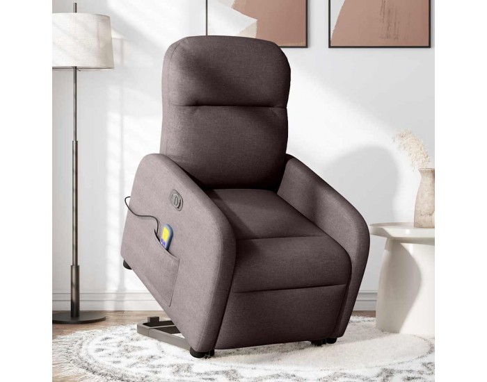 Sonata H Електрически изправящ масажен реклайнер стол тъмнокафяв текстил