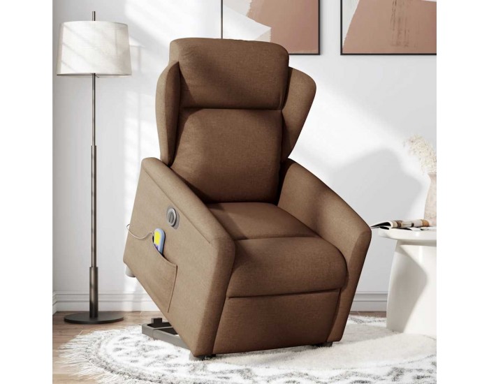 Sonata H Електрически изправящ масажен реклайнер стол кафяв текстил