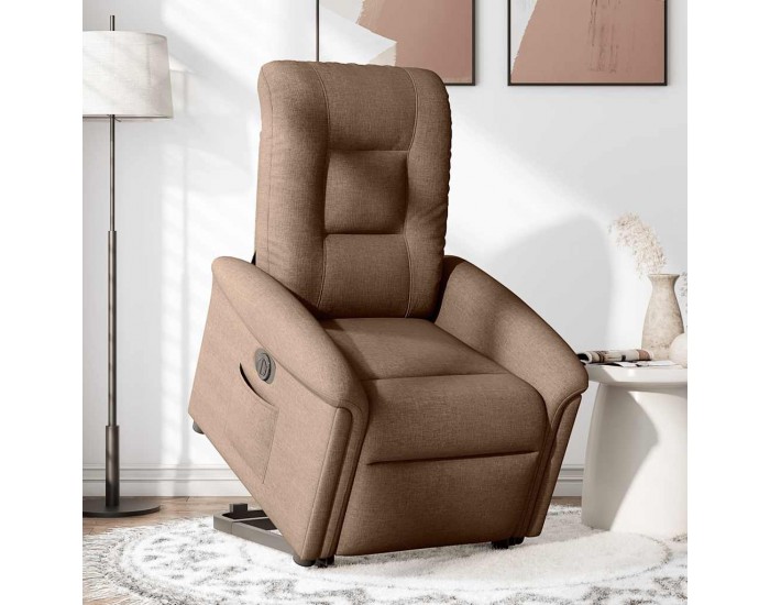 Sonata H Електрически изправящ реклайнер стол, кафяв, текстил