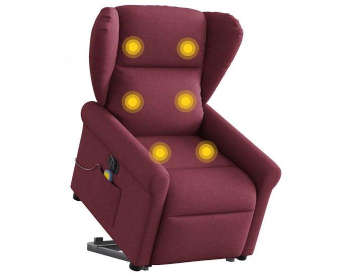 Sonata H Електрически изправящ масажен реклайнер виненочервен текстил