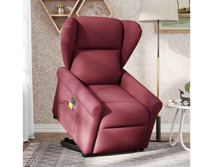 Sonata H Електрически изправящ масажен реклайнер виненочервен текстил