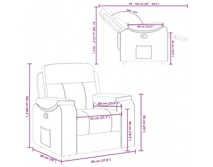 Sonata H Наклоняем стол, тъмнозелен, текстил