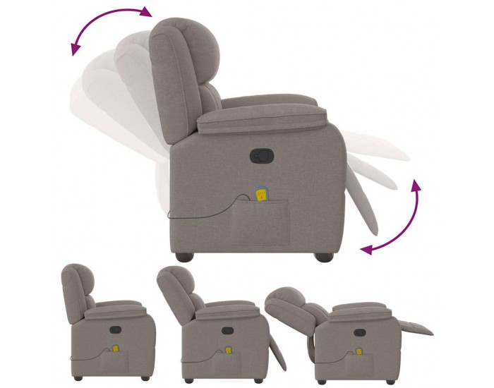 Sonata H Масажен наклоняем стол, таупе, текстил