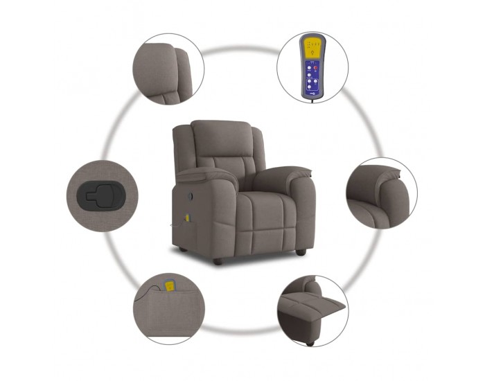 Sonata H Масажен наклоняем стол, таупе, текстил