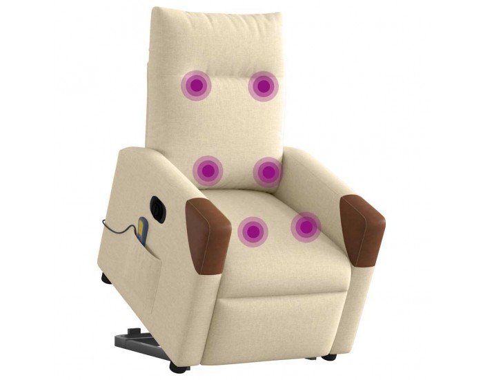 Sonata H Електрически изправящ масажен реклайнер стол кремав текстил