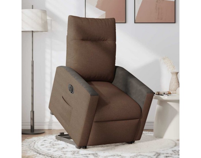 Sonata H Електрически изправящ реклайнер стол, кафяв, текстил