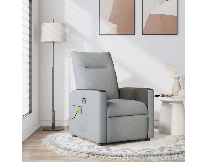 Sonata H Масажен реклайнер стол, светлосив, текстил