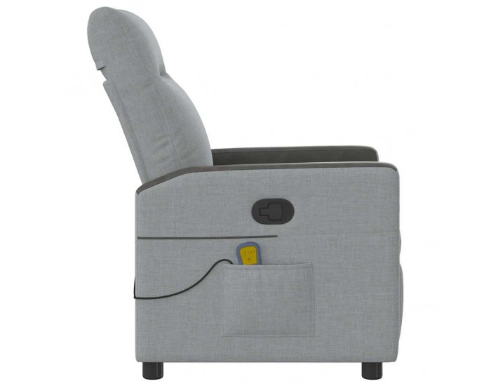 Sonata H Масажен реклайнер стол, светлосив, текстил